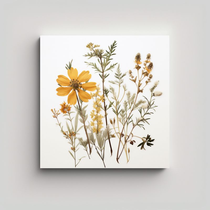 GENERICO - Cuadros Decorativos Botanical Style Con Flores 40x40 Cm