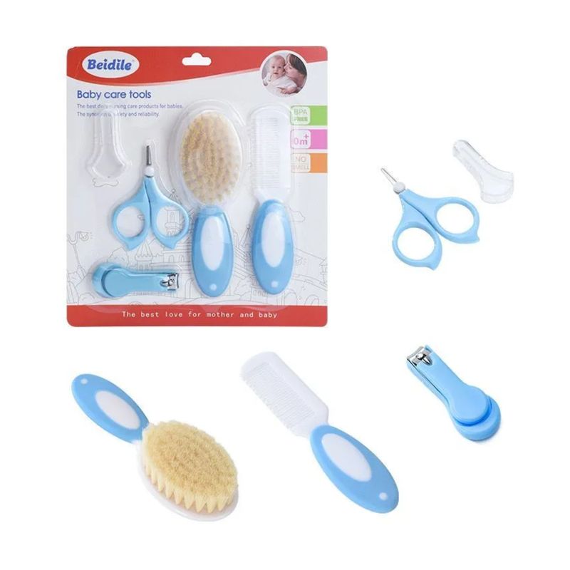 GENERICO - Pack Cepillo y Accesorios Cerdas Suaves Para Bebés Celeste
