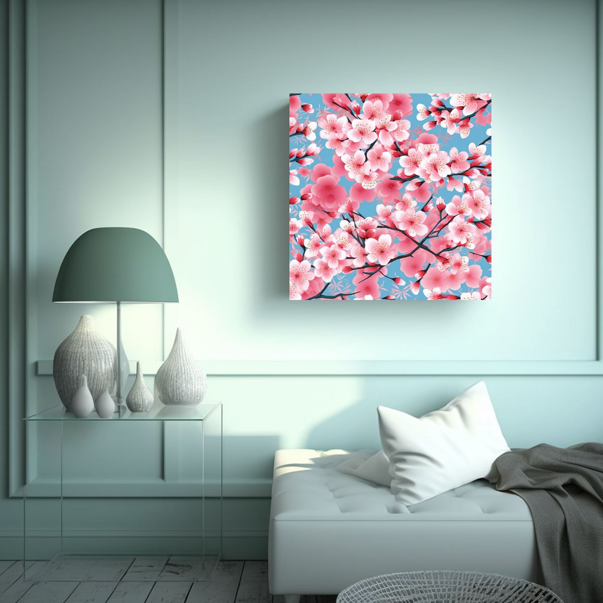 GENERICO - Cuadros Decorativos Canva Acuarela Flor De 80x80 Cm