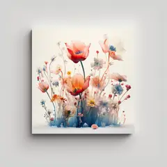 GENERICO - Diseño De Flores Fantásticas En Tela Bastidor 40x40 Cm