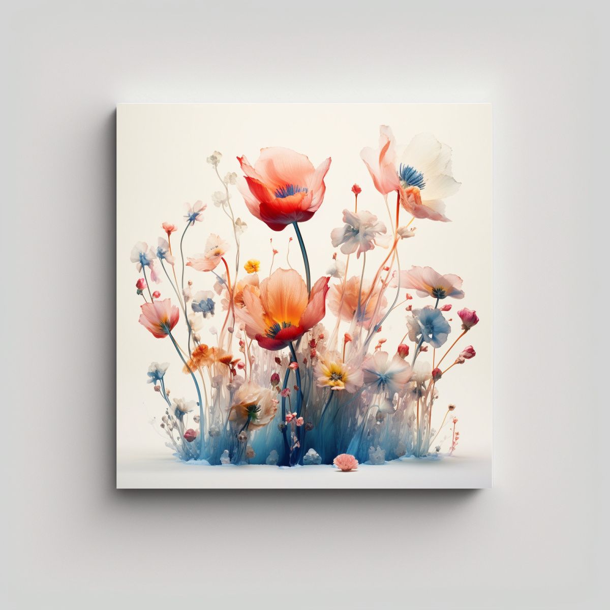 GENERICO - Diseño De Flores Fantásticas En Tela Bastidor 30x30 Cm
