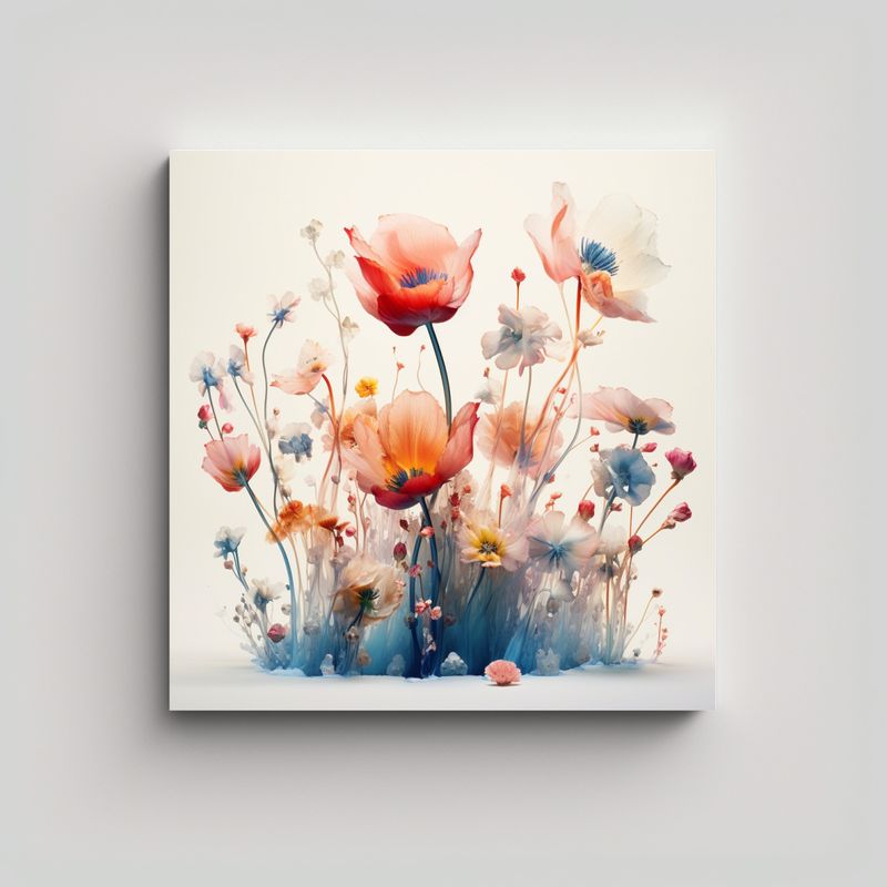 GENERICO - Diseño De Flores Fantásticas En Tela Bastidor 30x30 Cm