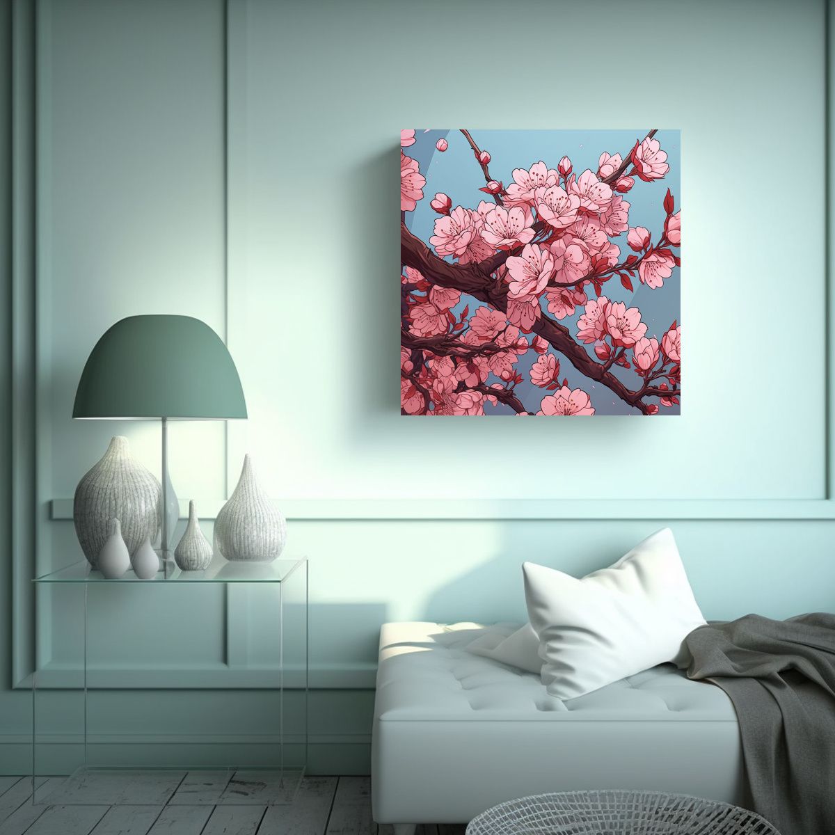 GENERICO - Cuadro Expresionista De Cerezos En Estilo 90x90 Cm