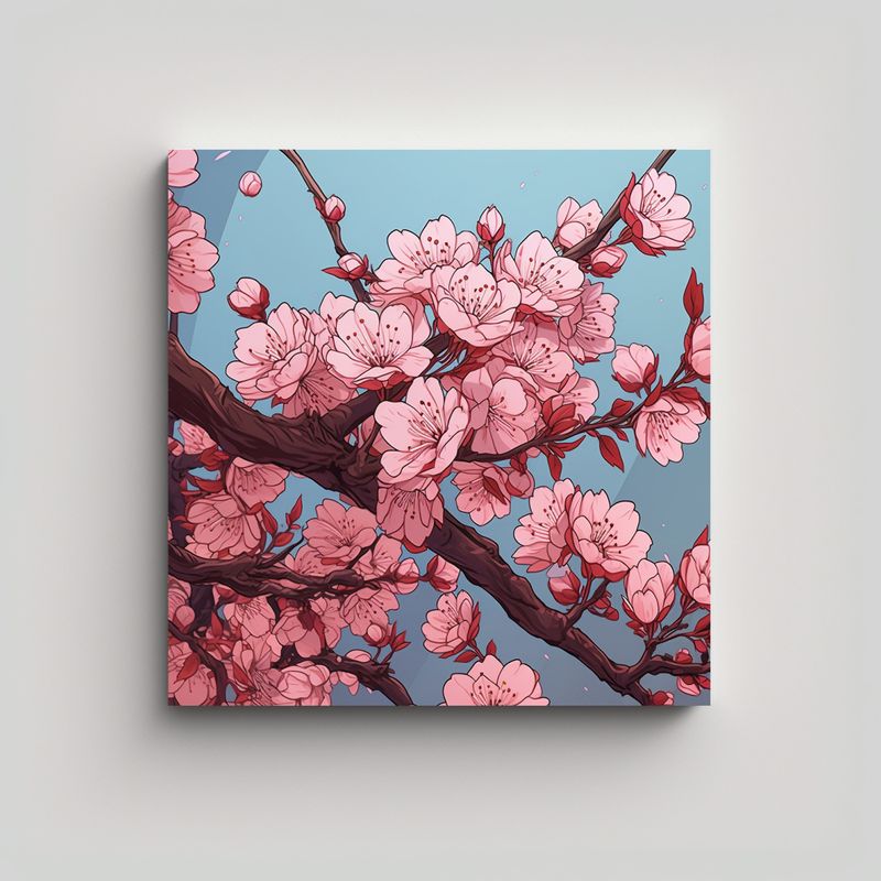GENERICO - Cuadro Expresionista De Cerezos En Estilo 70x70 Cm