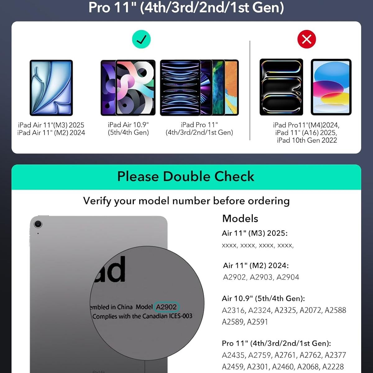 ESR - Carcasa Funda ESR Para iPad Air 11 / 10.9 / Pro 11 Con Teclado Ascend