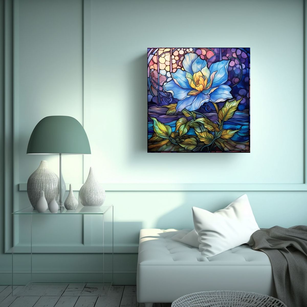GENERICO - Composición Luminosa De Hada Floral En Vitral 70x70 Cm