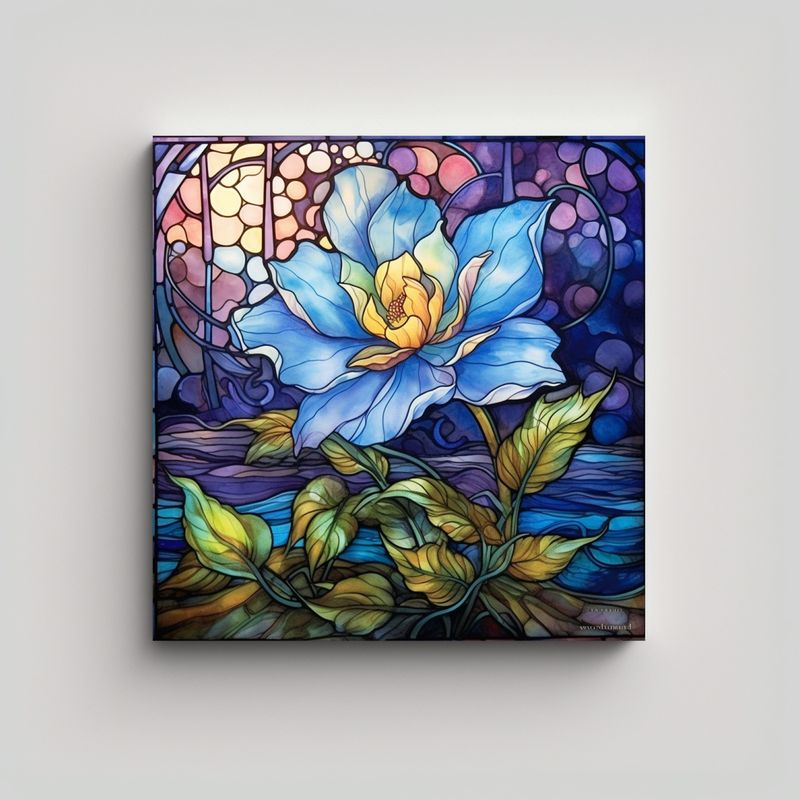 GENERICO - Composición Luminosa De Hada Floral En Vitral 30x30 Cm