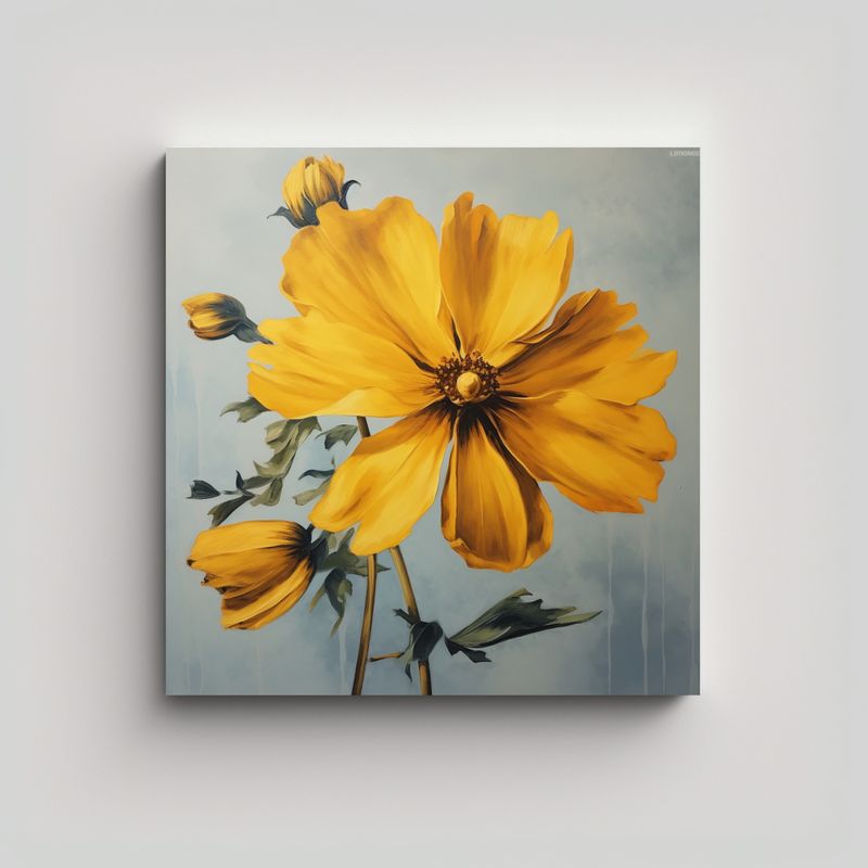 GENERICO - Cuadro Decorativo Vibrante De Flores Amarillas - 30x30 Cm