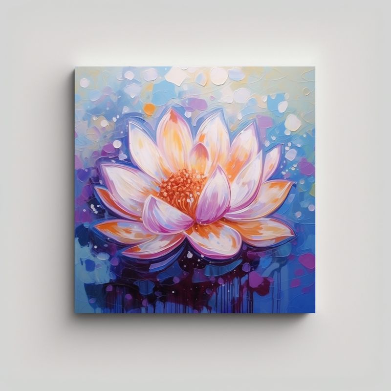 GENERICO - Composición De Flor De Loto En Arte Abstracto 90x90 Cm