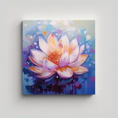 GENERICO - Composición De Flor De Loto En Arte Abstracto 30x30 Cm