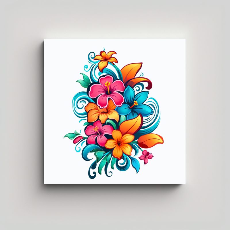 GENERICO - Cuadro Vintage De Flores En Cartoon Perfecto 30x30 Cm