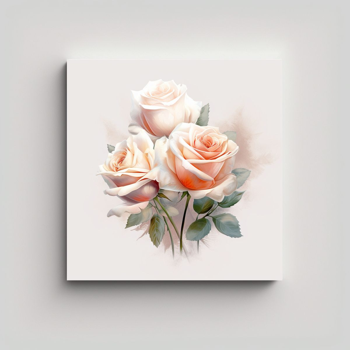 GENERICO - Cuadro Moderno Estético De Rosa Delicada Con 50x50 Cm