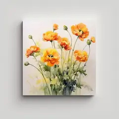 GENERICO - Arte De Pared Clásico Con Acuarela De Flores 40x40 Cm