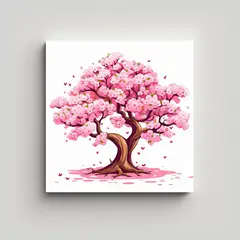 GENERICO - Composición De Perspectiva Sakura Tree Vector 40x40 Cm