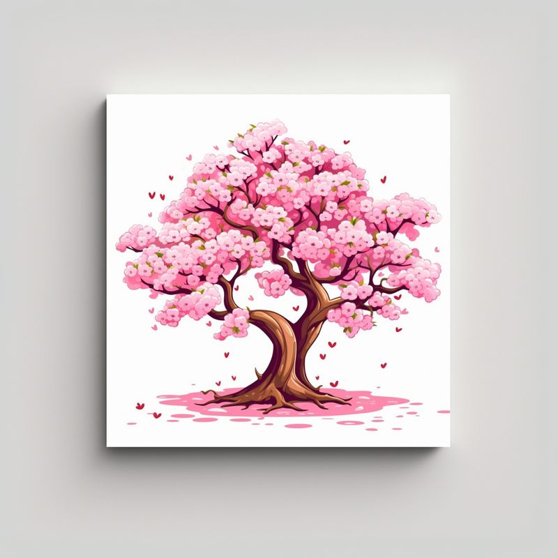 GENERICO - Composición De Perspectiva Sakura Tree Vector 30x30 Cm