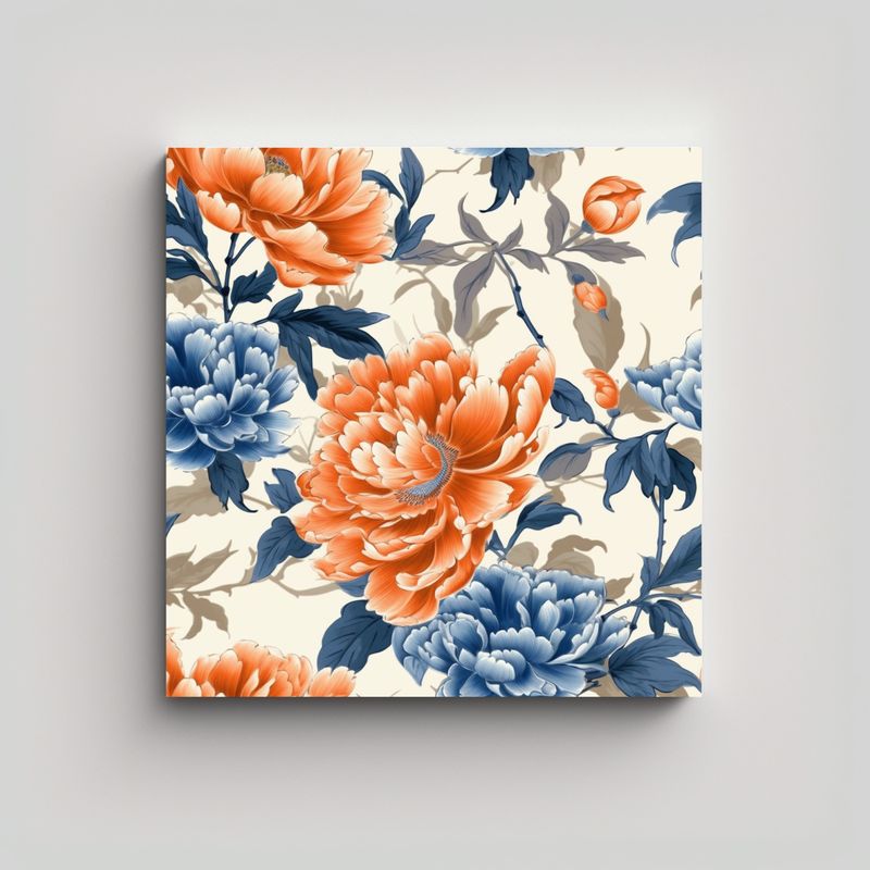 GENERICO - Composición Floral De Peonías En Arte De Pared 80x80 Cm