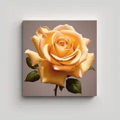 GENERICO - Composición De Rosa Amarilla En Tela En Bastidor 30x30 Cm