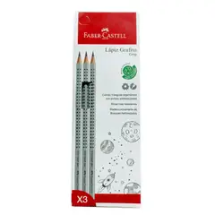 FABER-CASTELL - Lápiz grafito Eco Grip 2001B x3 BC