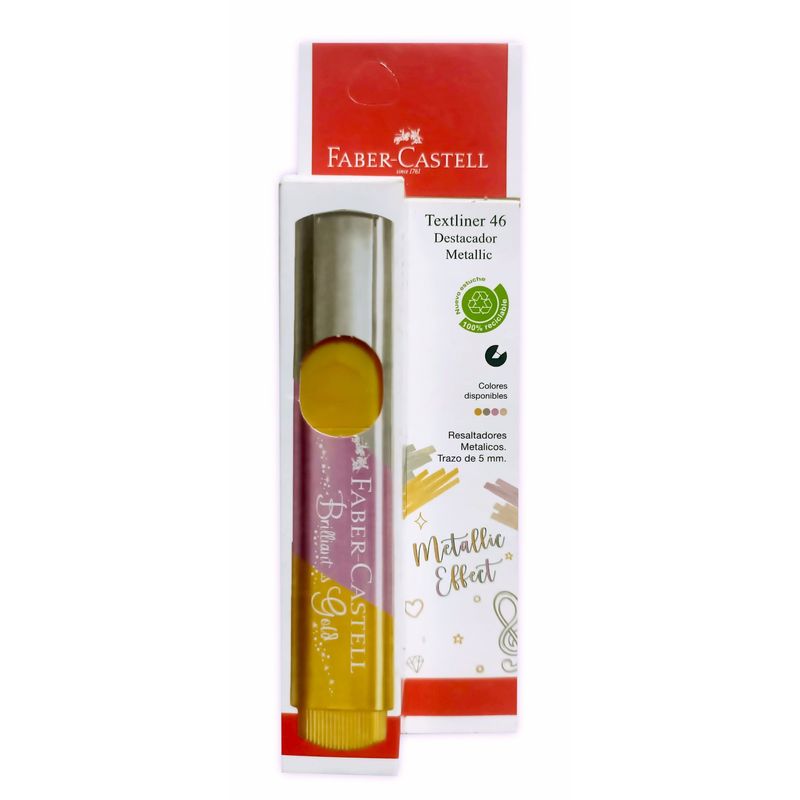FABER-CASTELL - Destacador Metálico Faber-Castell 46 gold x1 BC