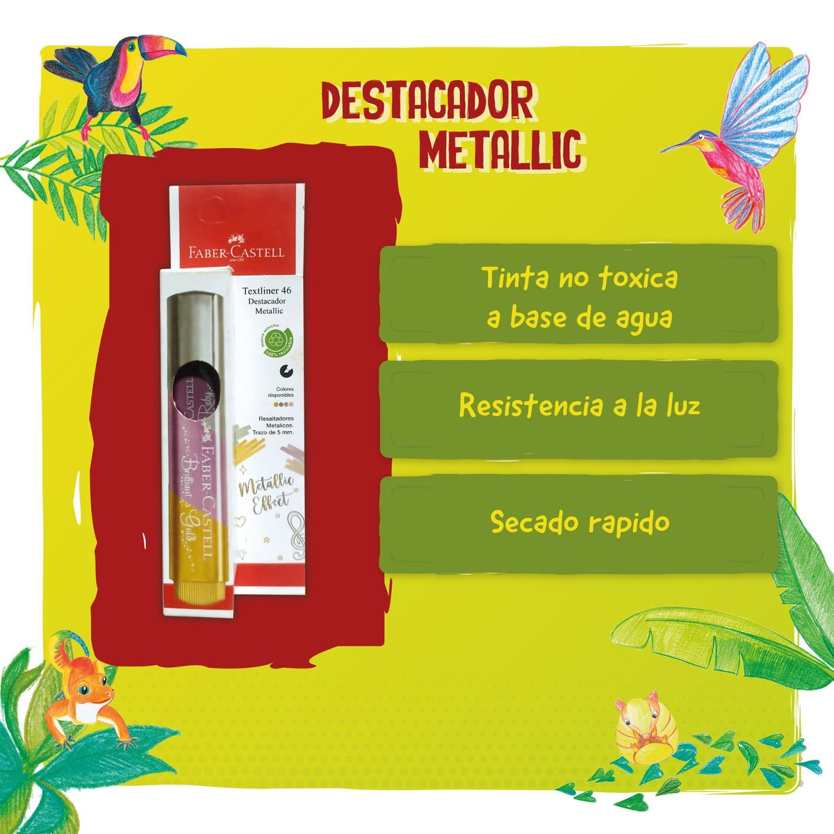 FABER-CASTELL - Destacador Metálico Faber-Castell 46 gold x1 BC