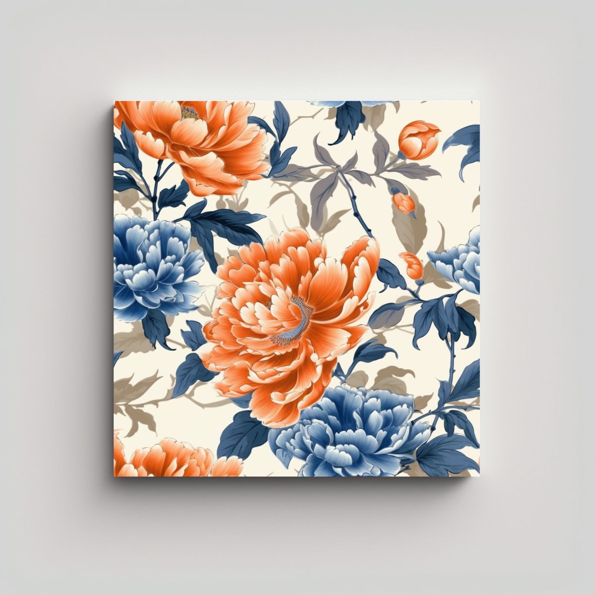 GENERICO - Composición Floral De Peonías En Arte De Pared 40x40 Cm