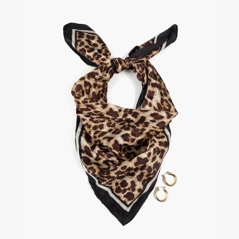 LOUNGE - Set Pañuelo Y Aros Mujer Animal Print Satinad