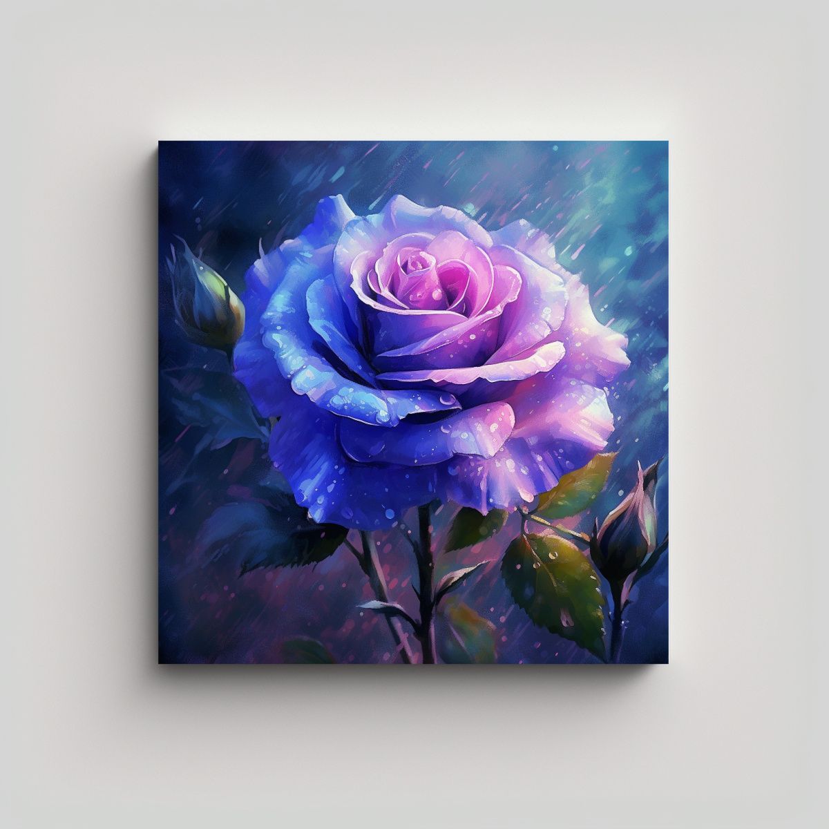 GENERICO - Composición Actual De Rosa Púrpura En Técnica 30x30 Cm