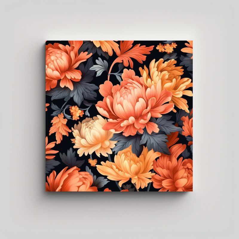 GENERICO - Arte De Pared Floral Hermosos Patrones Para Baño 90x90 Cm