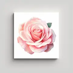 GENERICO - Cuadro Lienzo Original Con Rosa Rosa Pastel 50x50 Cm