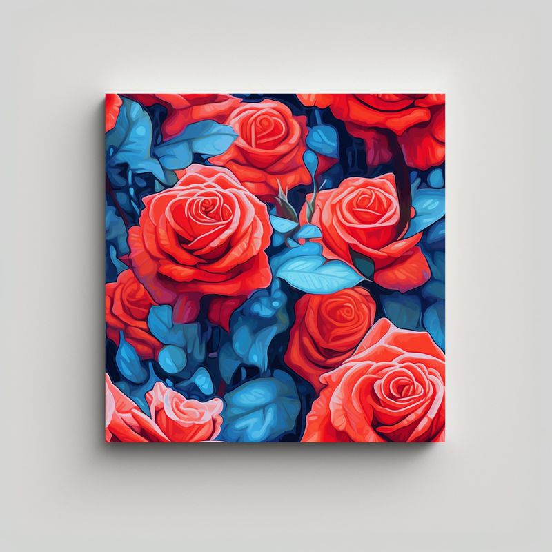 GENERICO - Lienzo Luminoso Roses Creatividad En Arte 50x50 Cm