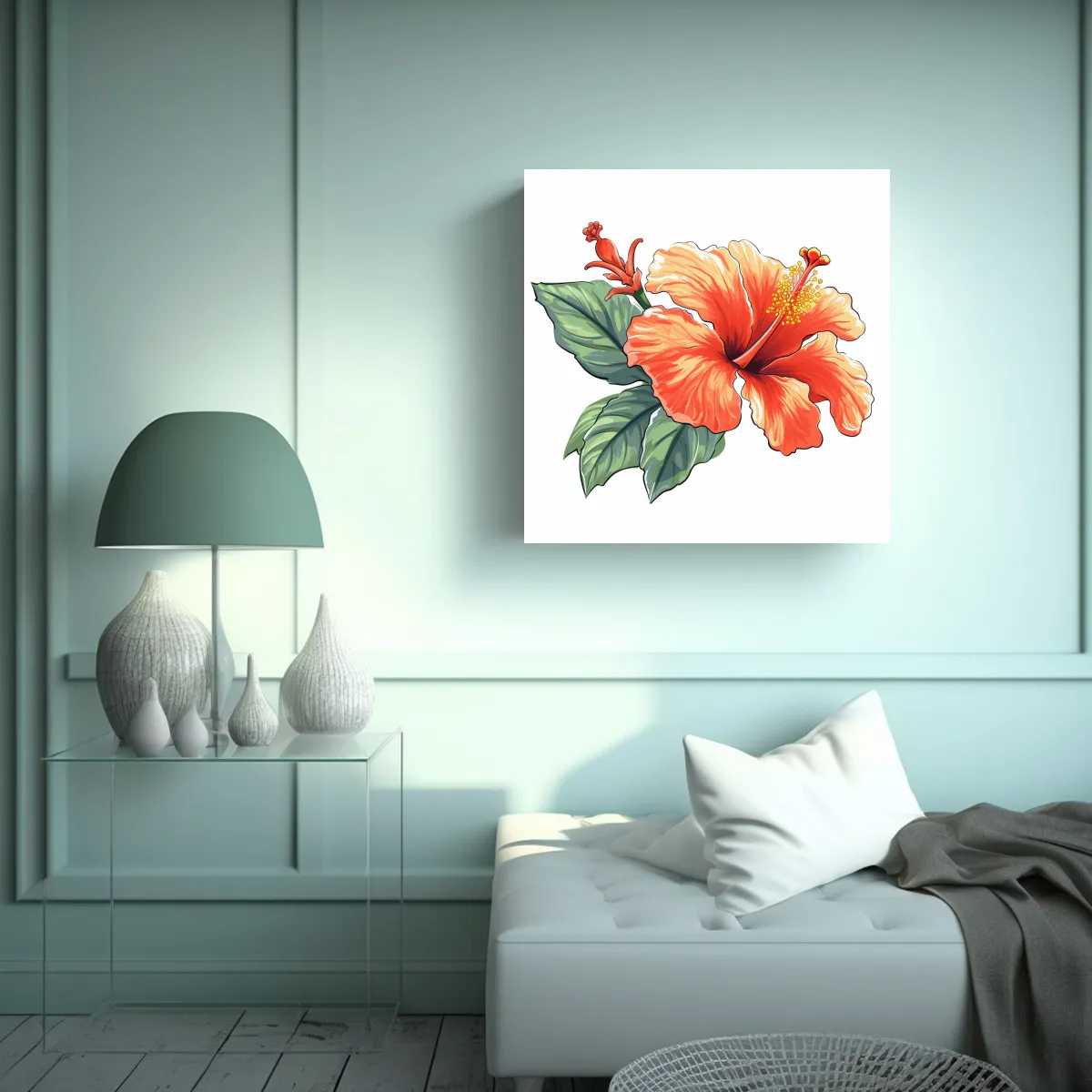 GENERICO - Composición Impactante De Hibiscus En Vector 2D 50x50 Cm