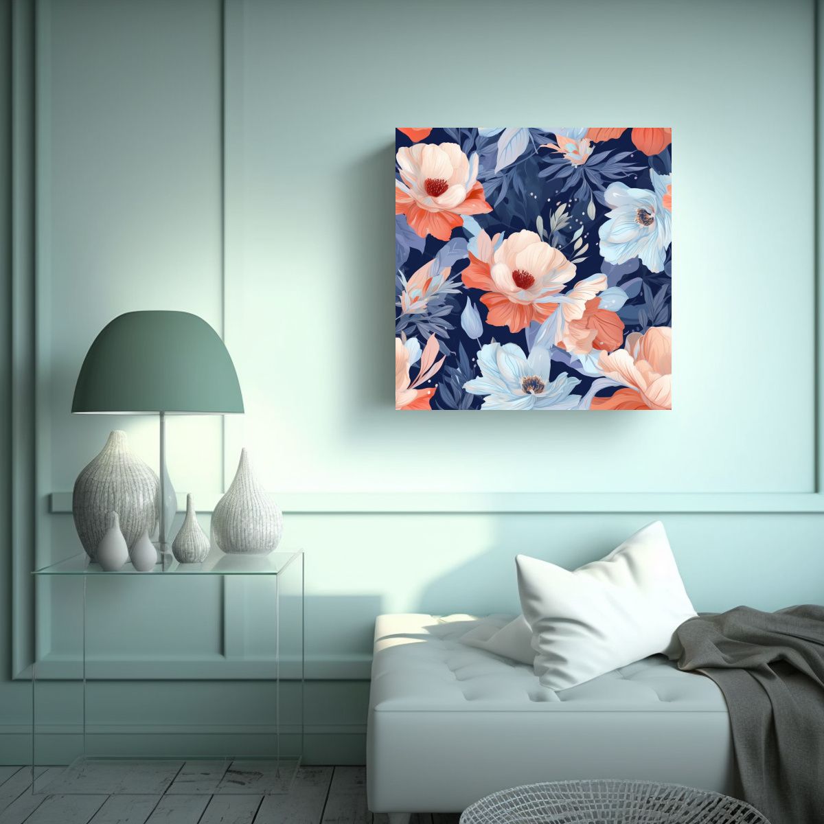 GENERICO - Lienzo De Flores Eteréas Patrón Continuo 90x90 Cm