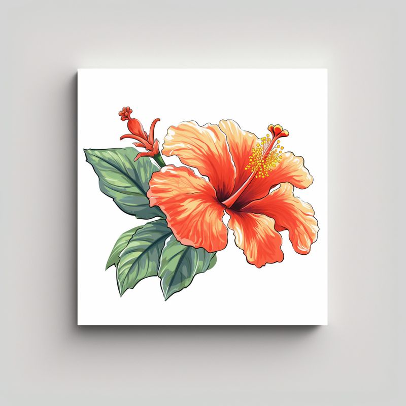 GENERICO - Composición Impactante De Hibiscus En Vector 2D 40x40 Cm