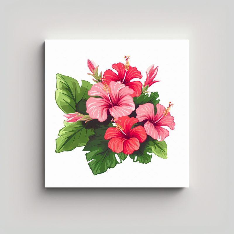 GENERICO - Creativa Época Cuadro Decorativo Hibiscus En 70x70 Cm