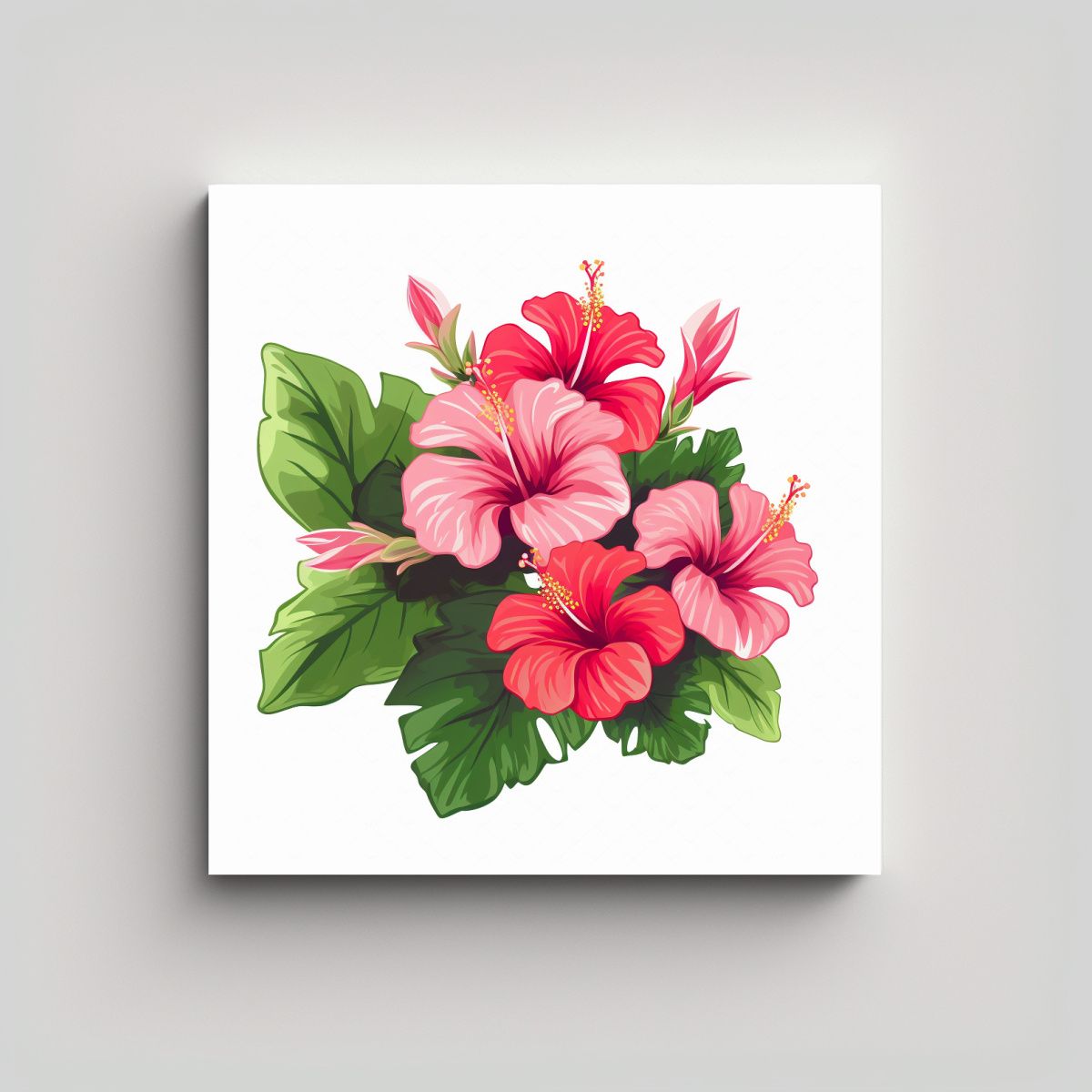 GENERICO - Creativa Época Cuadro Decorativo Hibiscus En 40x40 Cm