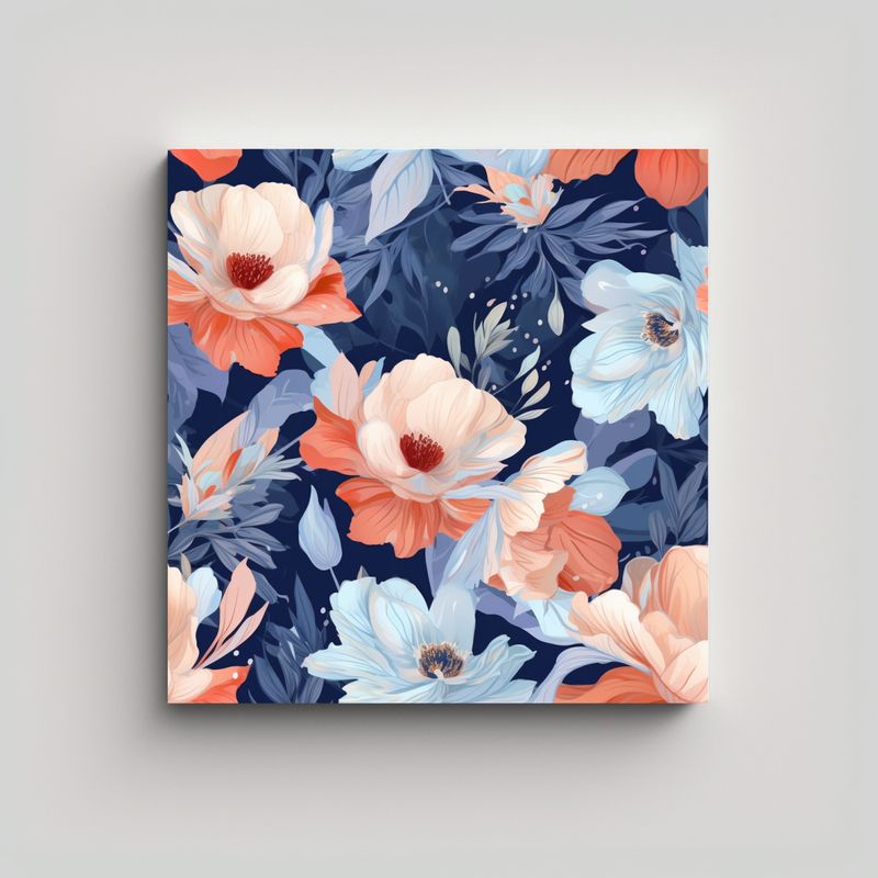 GENERICO - Lienzo De Flores Eteréas Patrón Continuo 30x30 Cm