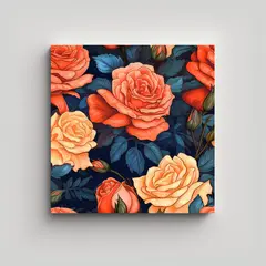GENERICO - Arte Juvenil En Tela Sublimada Rosas En Arte 40x40 Cm