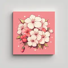 GENERICO - Cuadro Decorativo Kawaii De Flor De Cerezo 50x50 Cm
