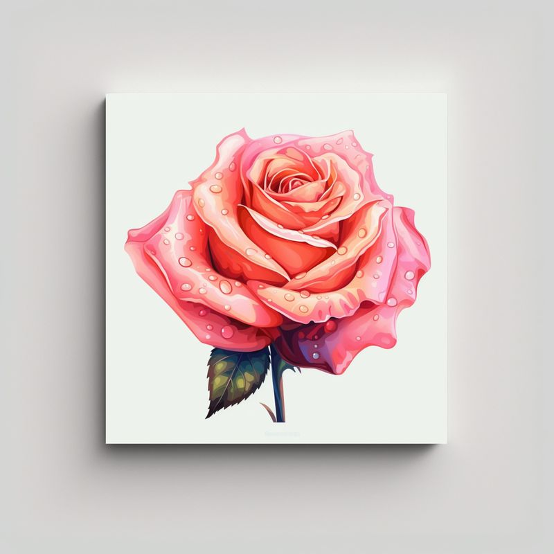 GENERICO - Cuadro Composición Calma Rosa Moyesii En Arte 40x40 Cm
