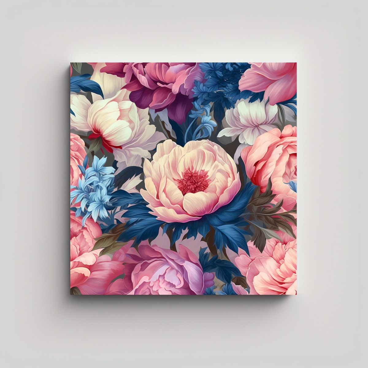 GENERICO - Cuadro Decorativo Clásico De Peonías Arte De 40x40 Cm