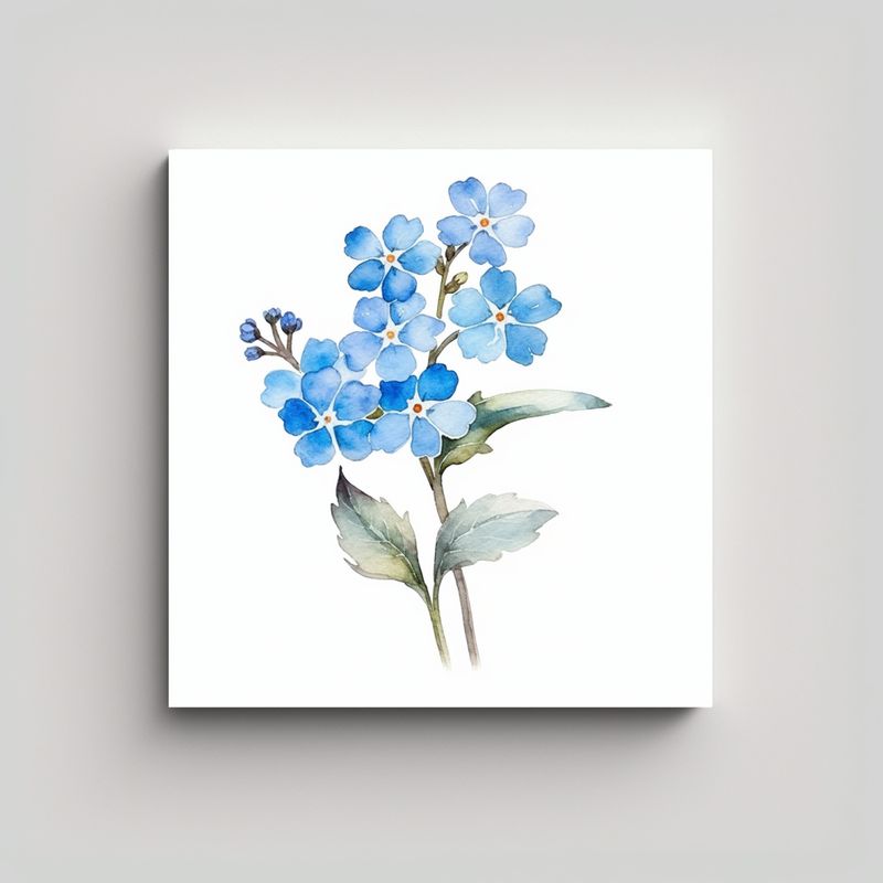 GENERICO - Clipart Minimalista De Flores Forget Me Not 40x40 Cm