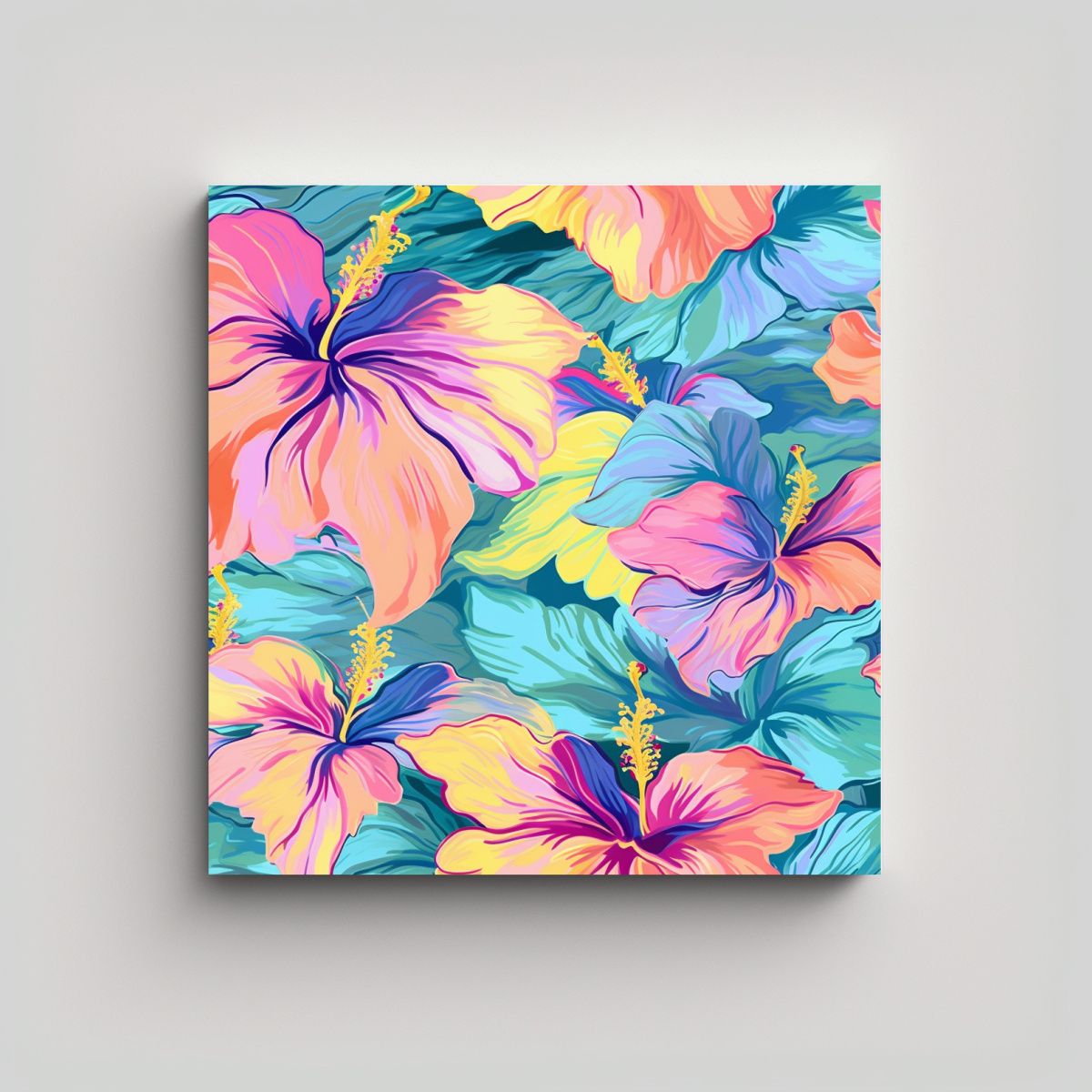 GENERICO - Inspiración Pop Art Hibiscus En Estilo Digital 40x40 Cm