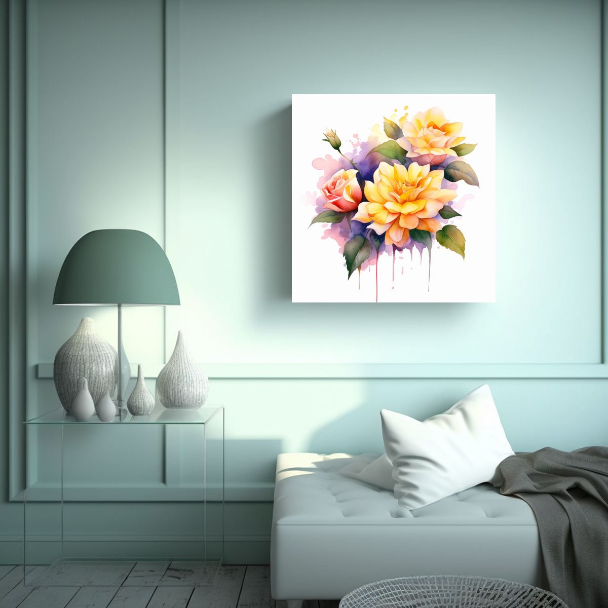 GENERICO - Cuadro Decorativo Tela En Bastidor Para Baño 50x50 Cm