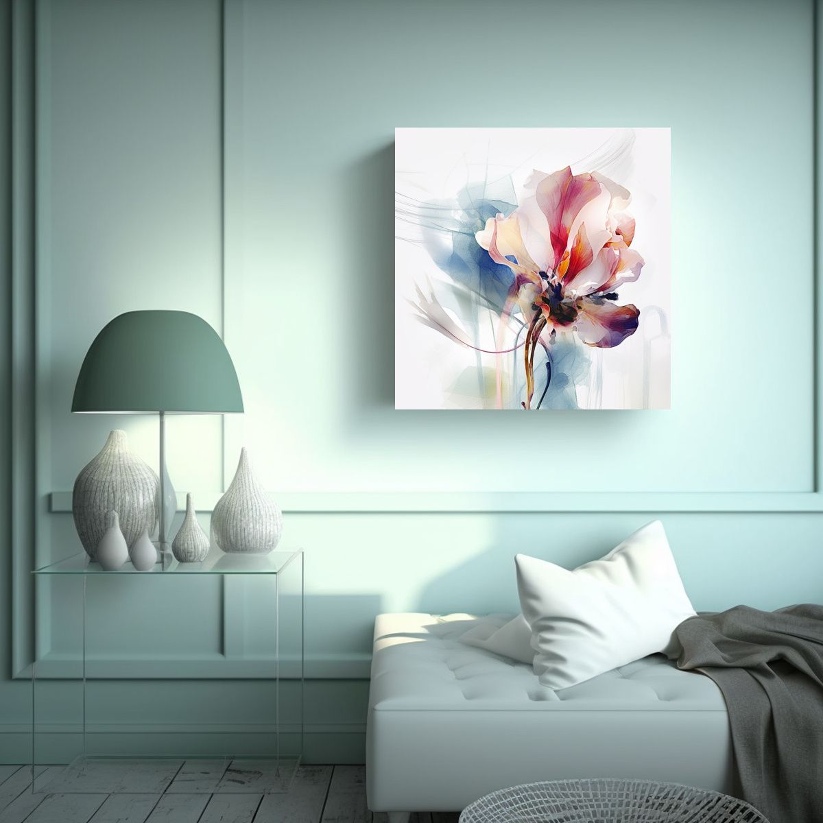 GENERICO - Canva Sublimada Arte Botánico Abstracto En 80x80 Cm