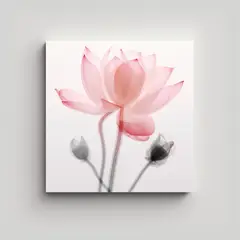 GENERICO - Macro Lienzo De Loto Rosa Minimalista Con Efecto 40x40 Cm