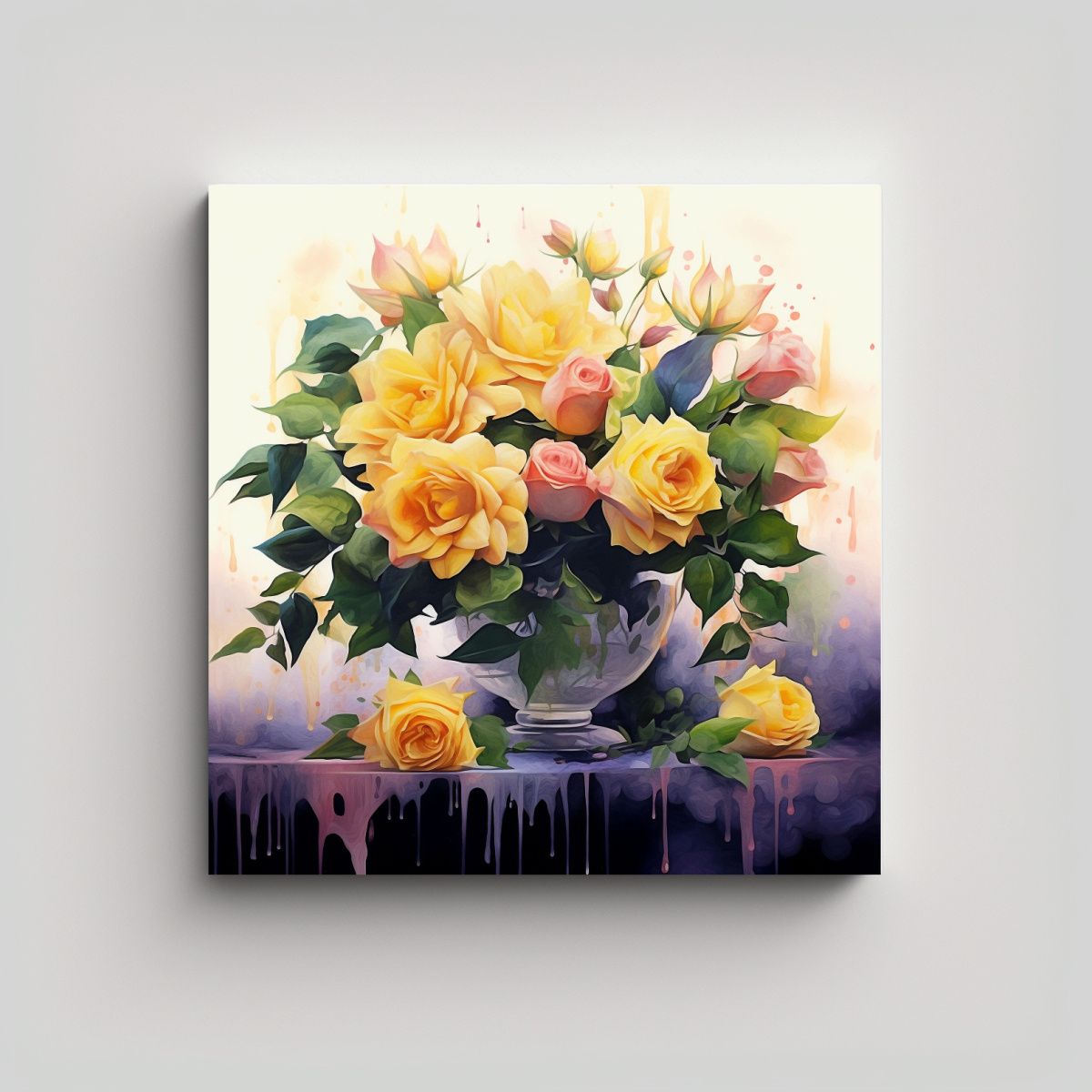 GENERICO - Cuadros Decorativos Estéticos Con Rosas 90x90 Cm