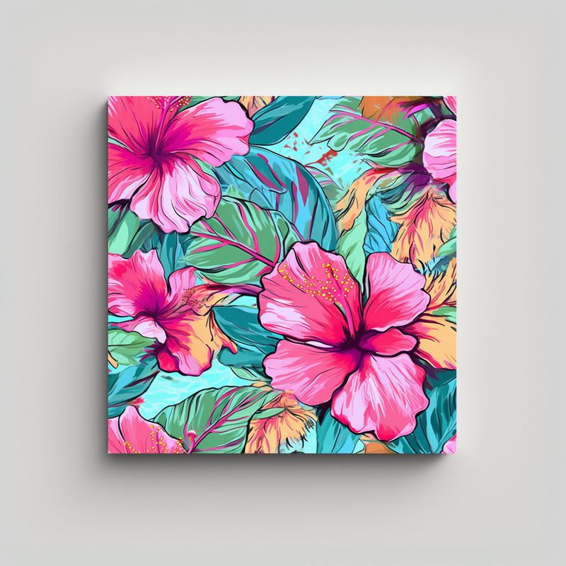 GENERICO - Imagen De Arte Durable Hibiscus En Estilo 50x50 Cm