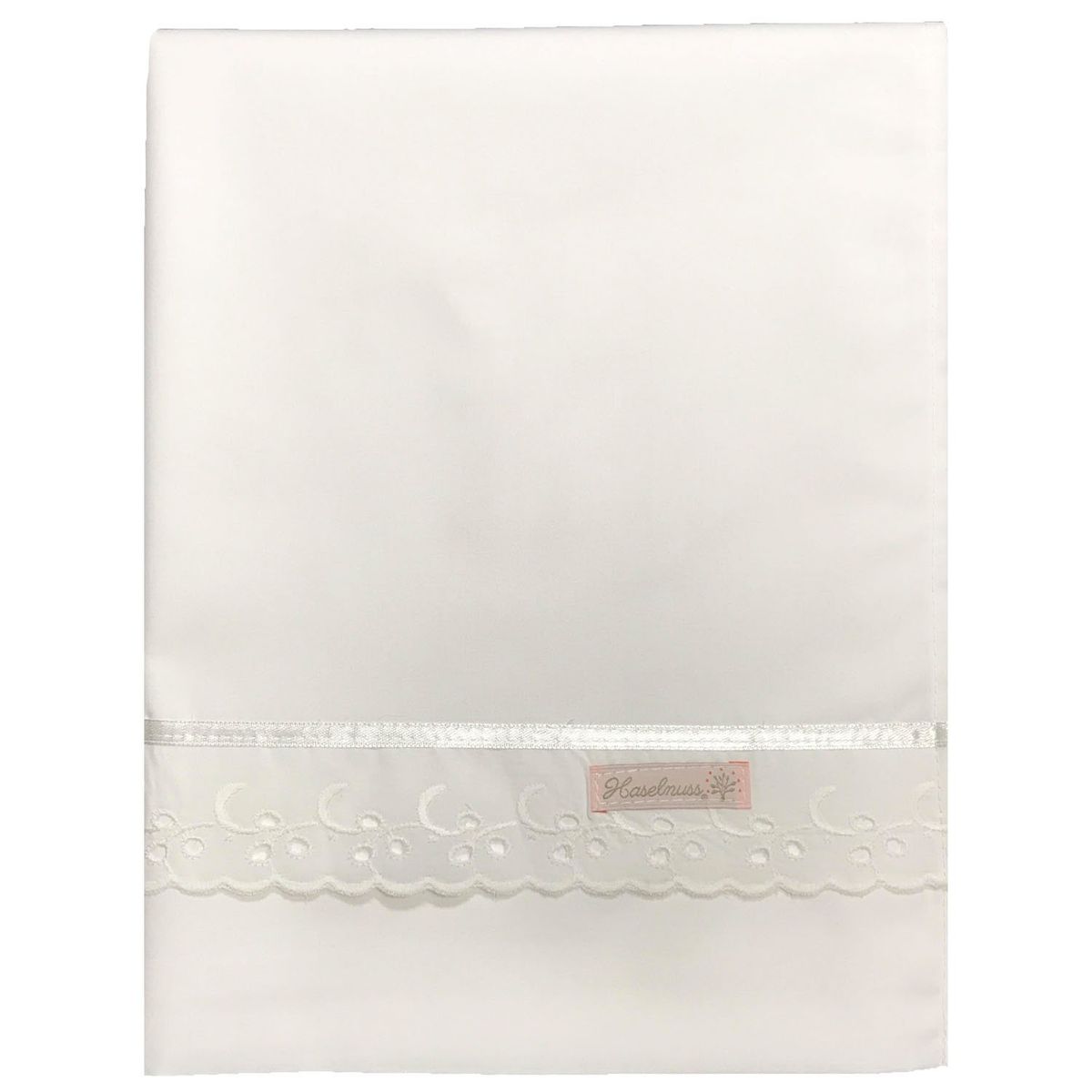 HASELNUSS - Juego de sabanas  broderie  cuna colecho blanca