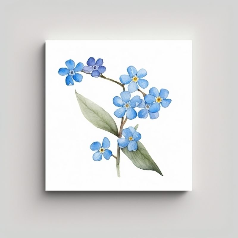 GENERICO - Clipart Minimalista De Flor Forget Me Not En 50x50 Cm
