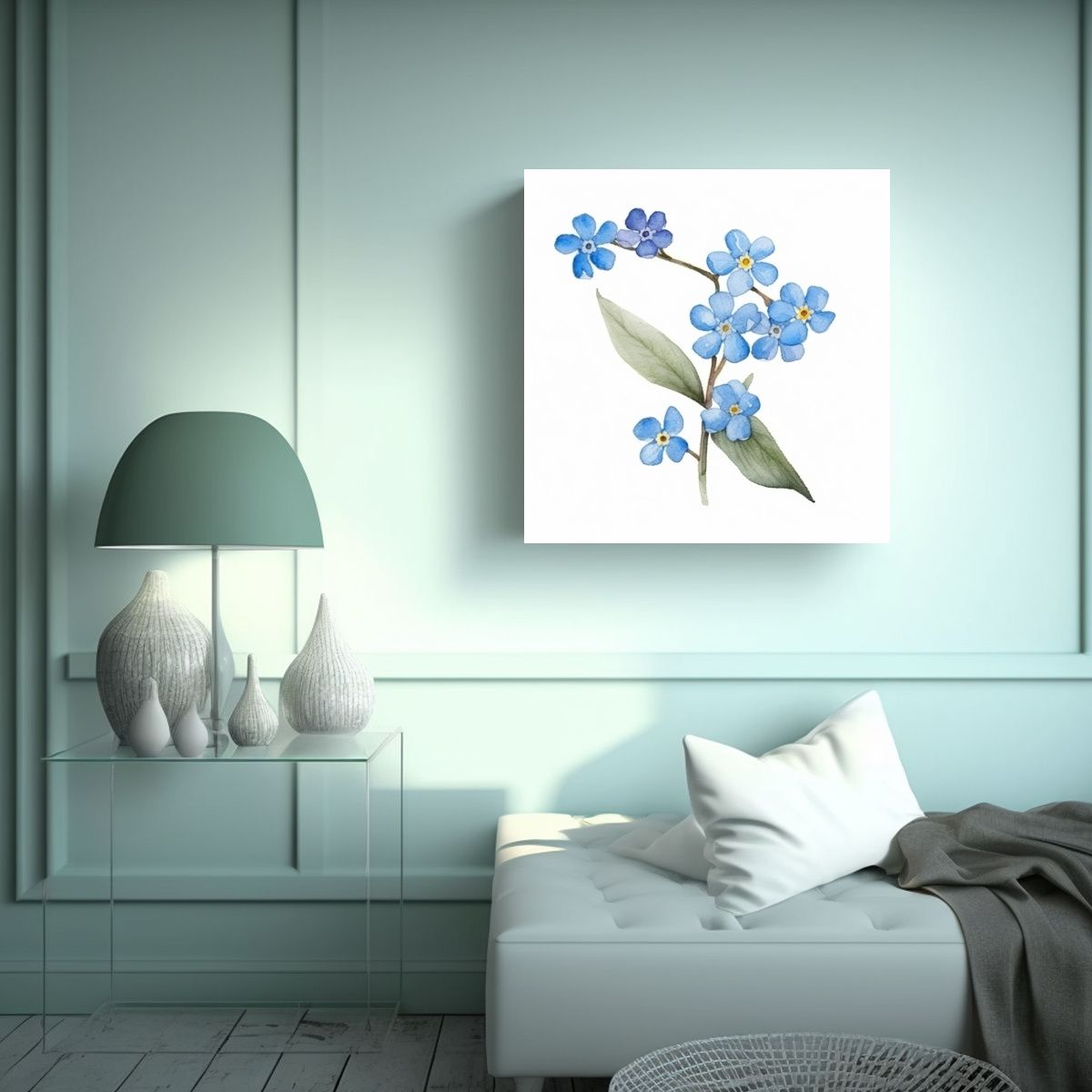 GENERICO - Clipart Minimalista De Flor Forget Me Not En 50x50 Cm